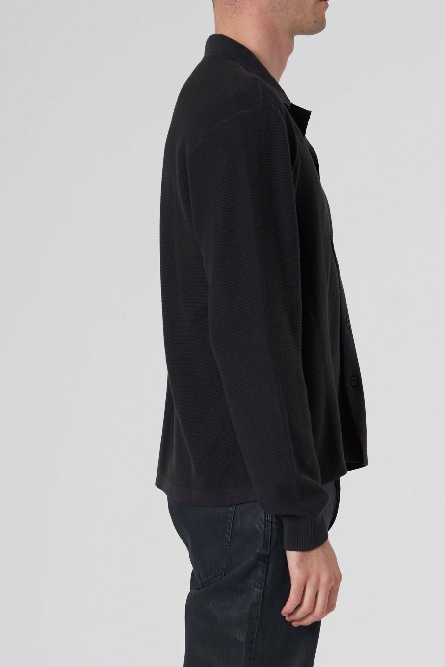 MENS Neuw Denim Shirts | Saville Ls Knit Shirt - Black