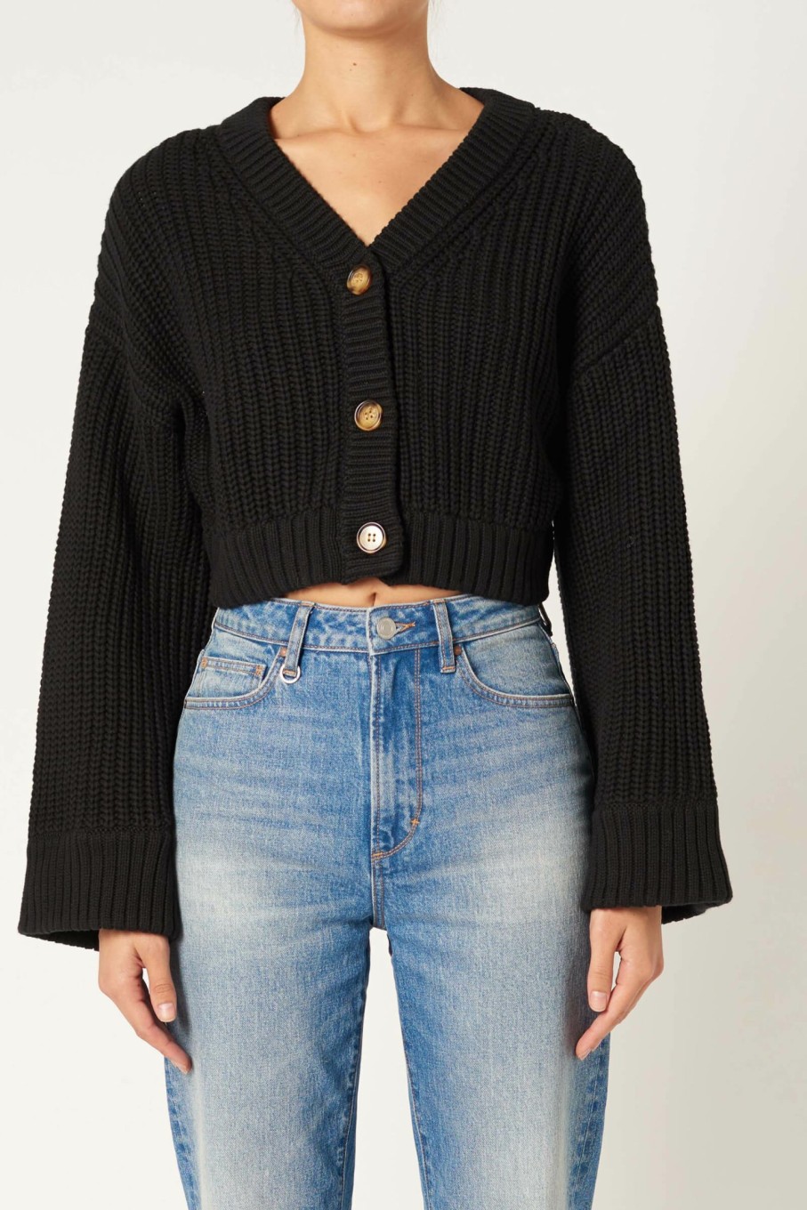 WOMENS Neuw Denim Knits | Cooper Crop Cardi - Black