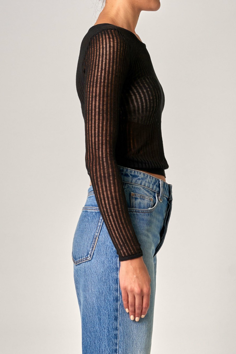 WOMENS Neuw Denim Tops & Singlets | Zia Fine Knit Top - Black