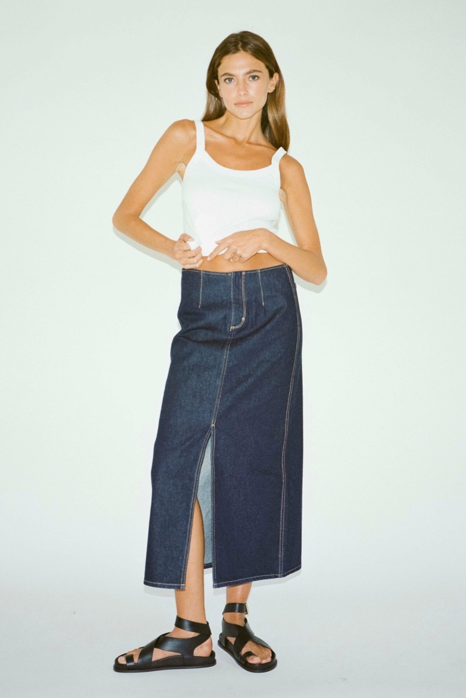 WOMENS Neuw Denim Skirts | Recut Maxi Skirt - Rinse Denim