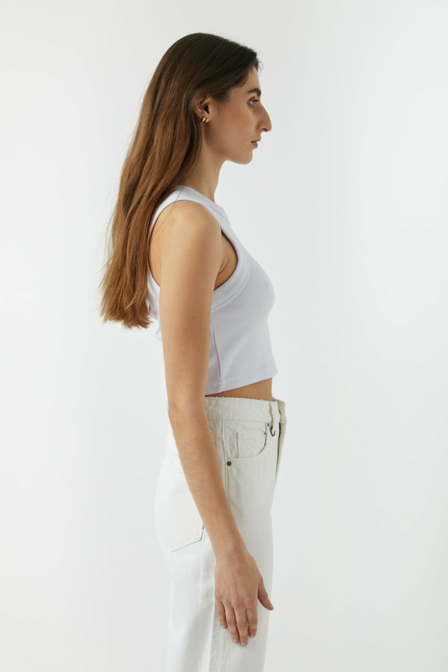 WOMENS Neuw Denim Tops & Singlets | Jonesy Crop - White