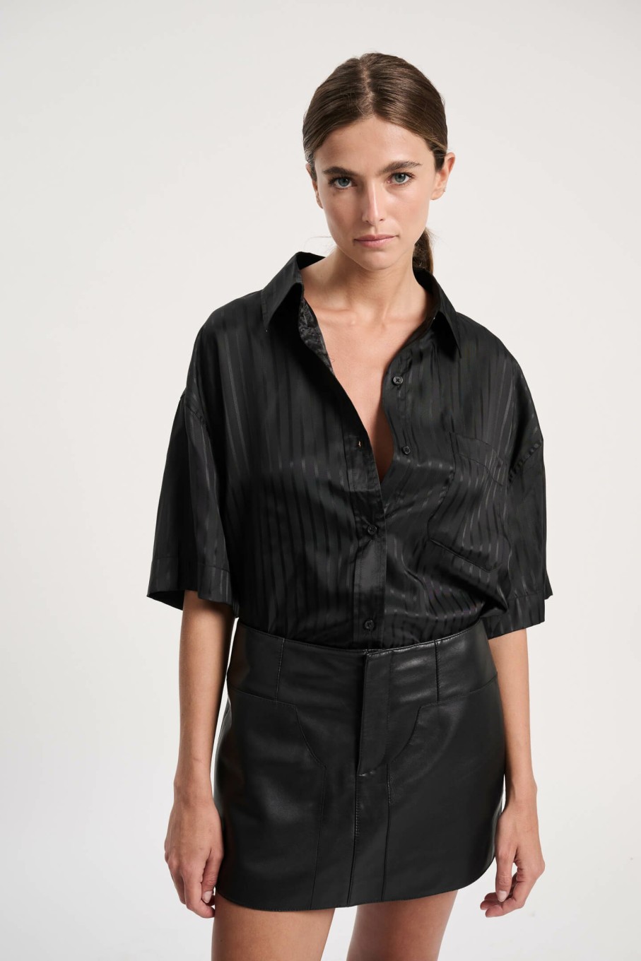 WOMENS Neuw Denim Shirts | Barrett Ss Shirt - Black Stripe