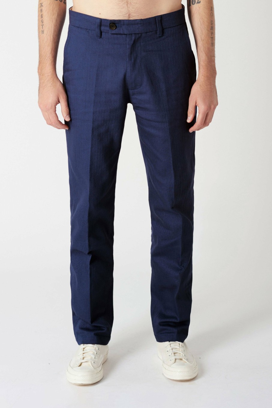 MENS Neuw Denim Pants | Cash Herringbone Pant - Ink