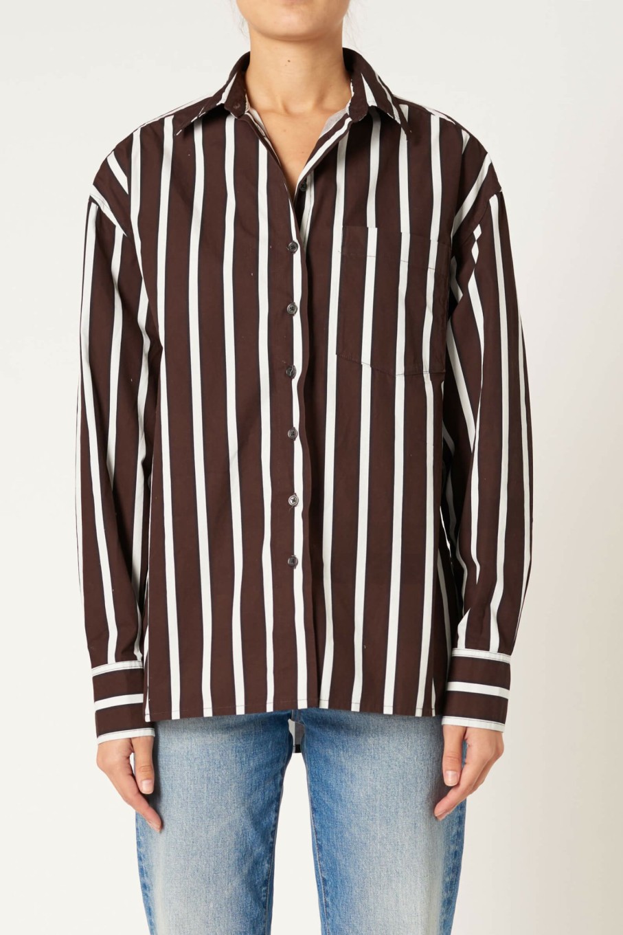 WOMENS Neuw Denim Shirts | Barrett Shirt - Espresso Stripe