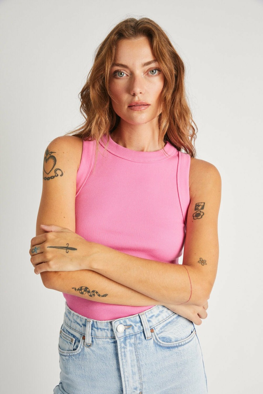 WOMENS Neuw Denim Tops & Singlets | Jonesy Singlet - Shell Pink