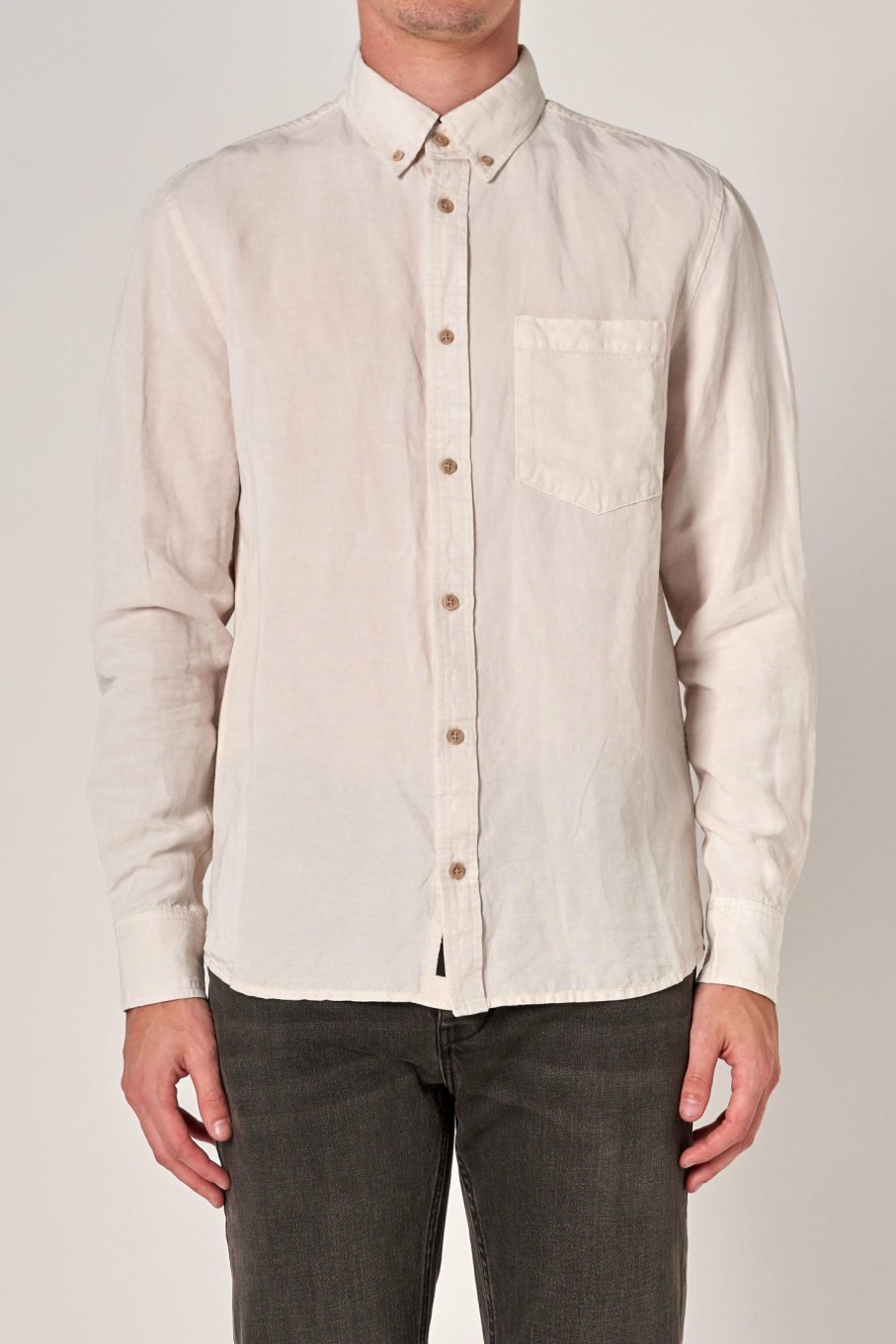 MENS Neuw Denim Shirts | Curtis Ls Shirt - Washed Stone