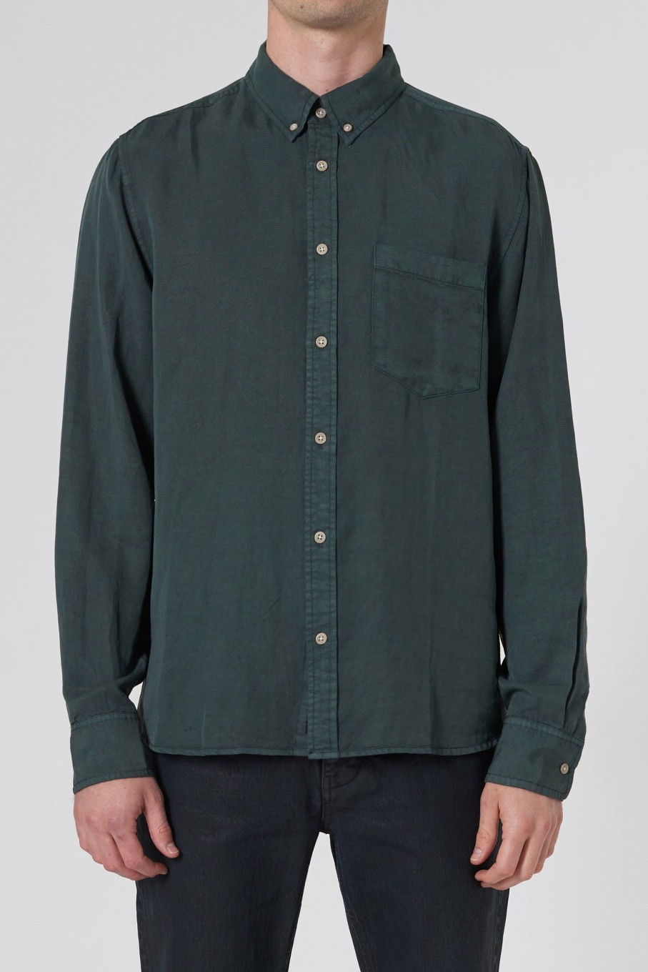 MENS Neuw Denim Shirts | Curtis Ls - Spruce Green