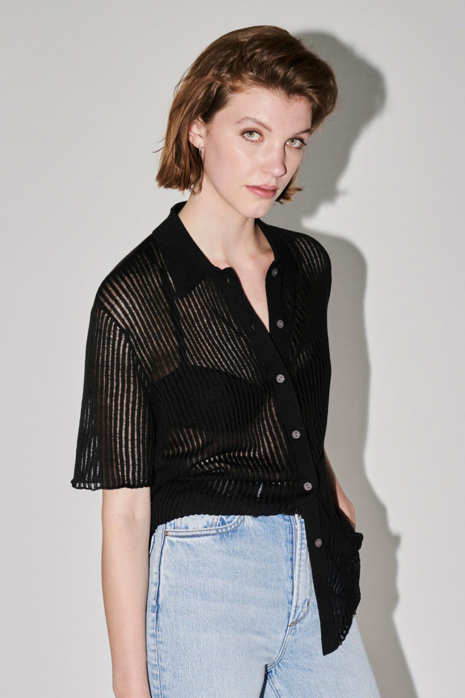 WOMENS Neuw Denim Shirts | Zia Knit Shirt - Black