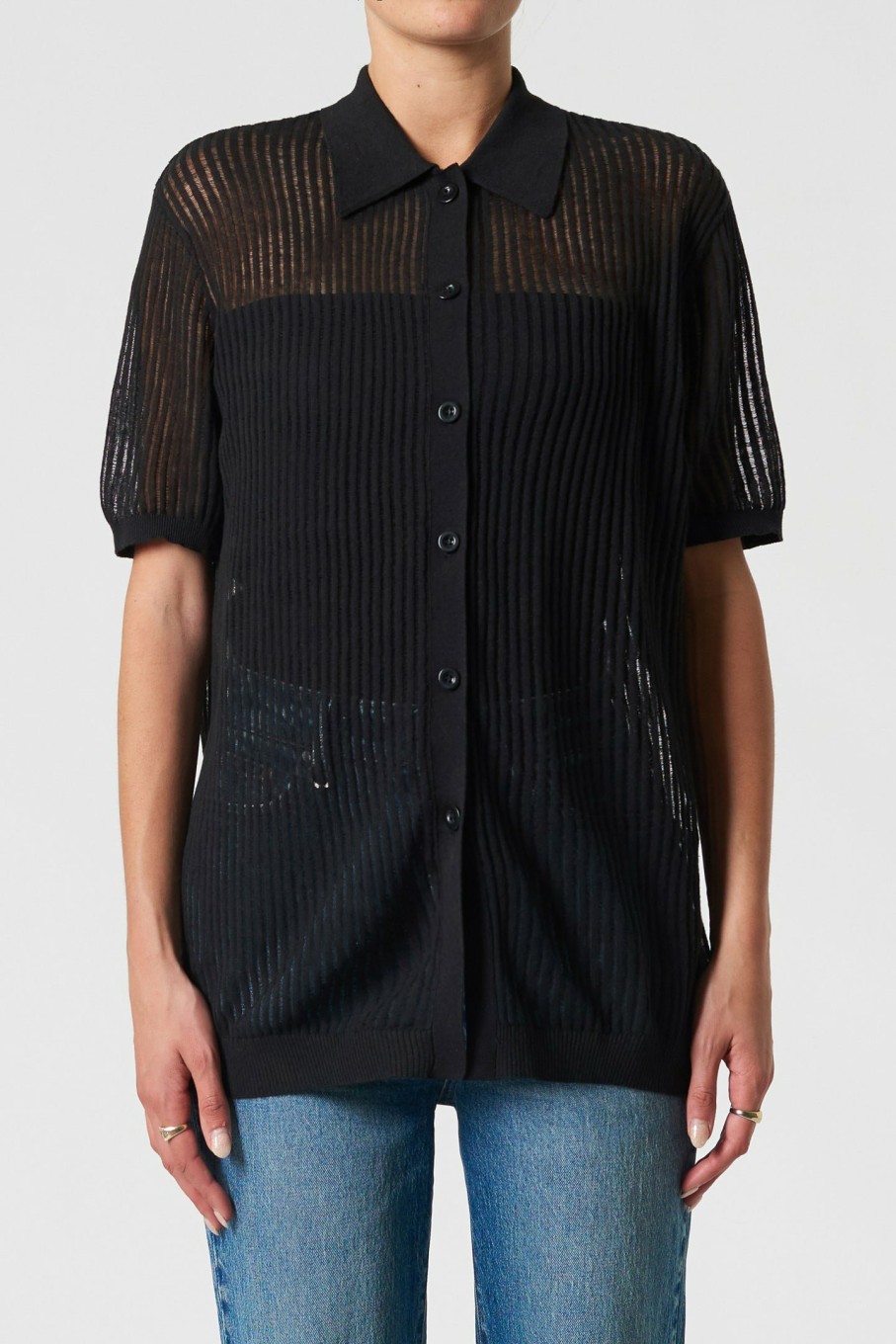 WOMENS Neuw Denim Shirts | Zia Knit Shirt - Black