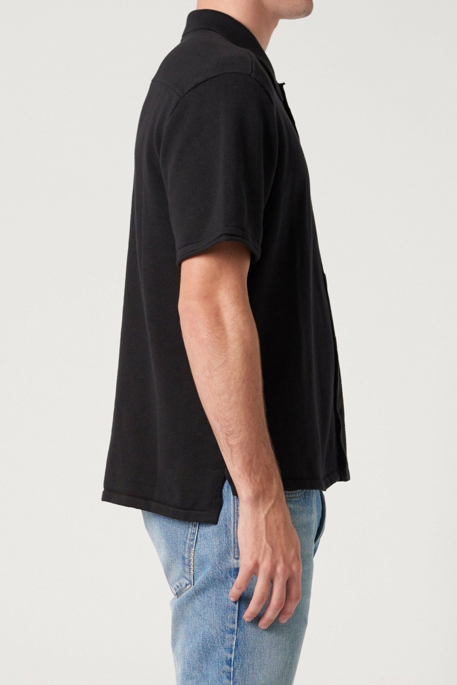 MENS Neuw Denim Shirts | Saville Knit Ss Shirt - Black