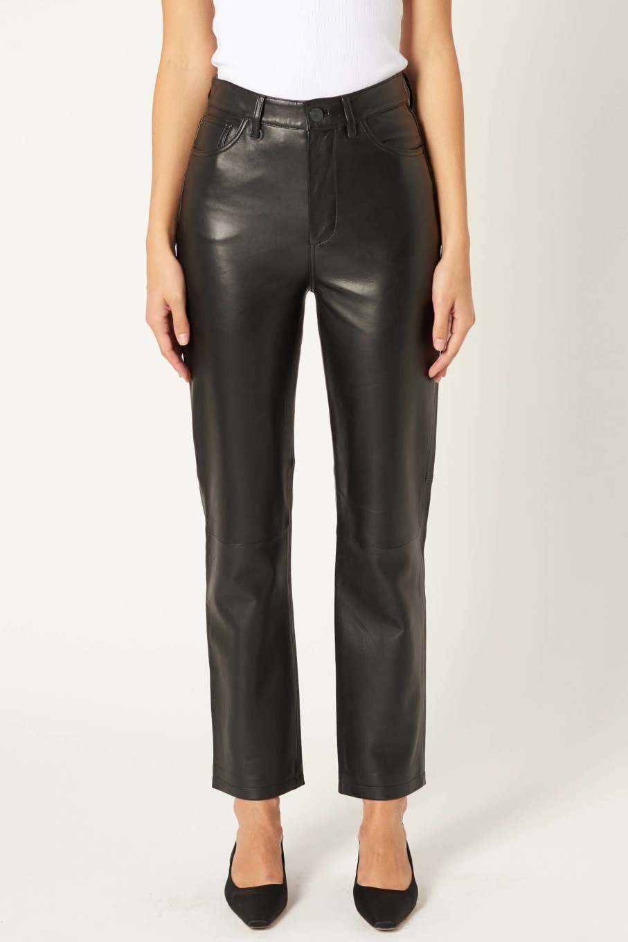 WOMENS Neuw Denim | Nico Straight Leather - Black