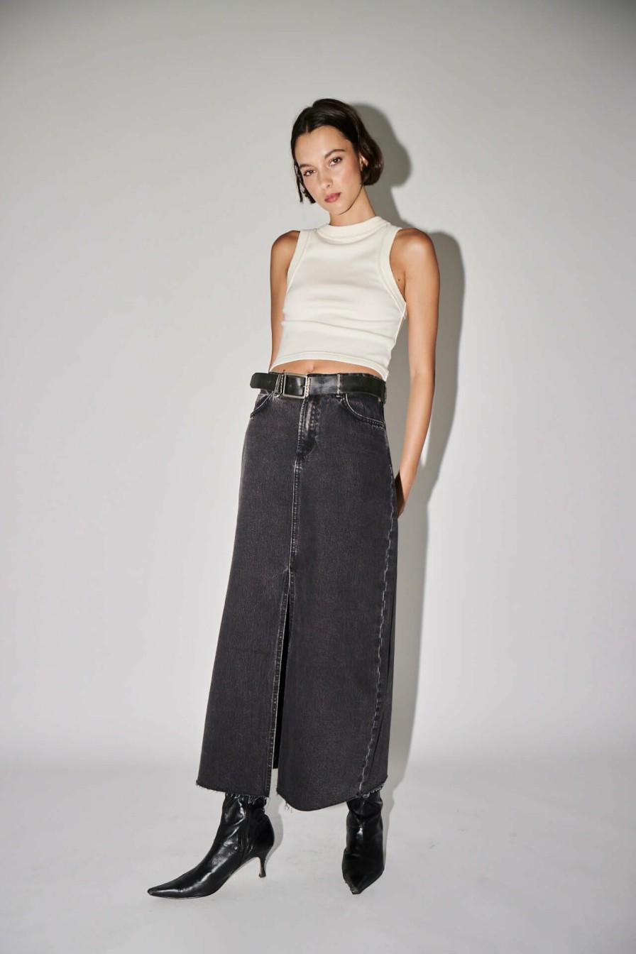 WOMENS Neuw Denim Skirts | Darcy Maxi Skirt - Granite