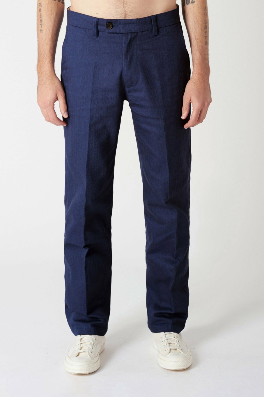 MENS Neuw Denim Pants | Samo Herringbone Pant - Ink