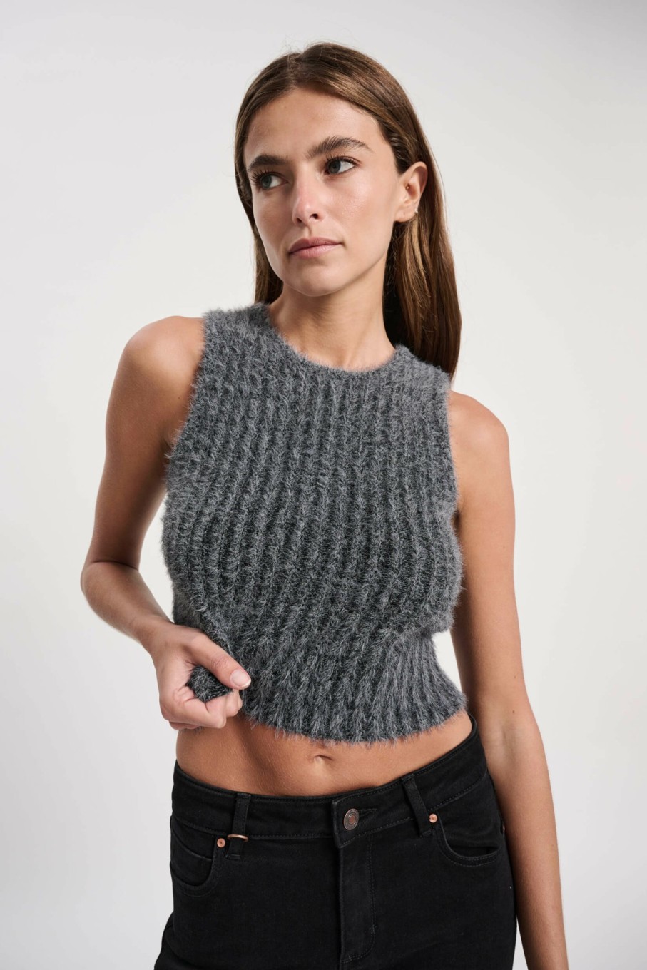 WOMENS Neuw Denim Tops & Singlets | Kate Knit Top - Grey Marle