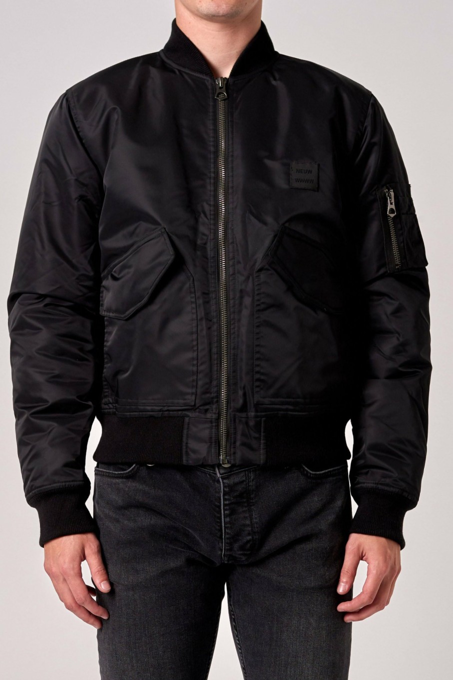 MENS Neuw Denim Jackets | Saville Bomber Jacket - Black