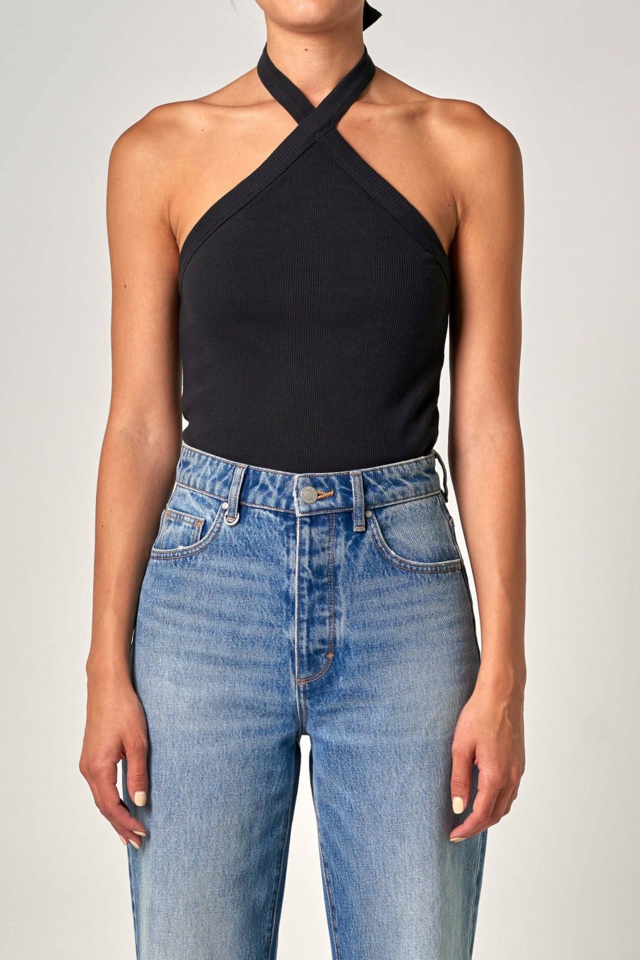 WOMENS Neuw Denim Tops & Singlets | Frenchie Halter Top - Black