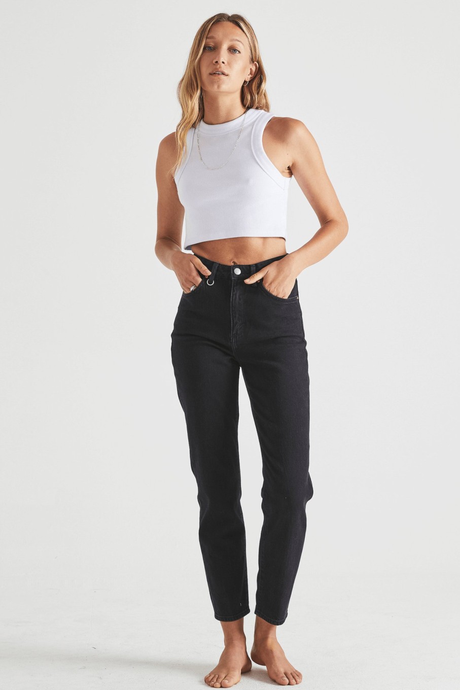 WOMENS Neuw Denim | Lola Mom - Black Earth