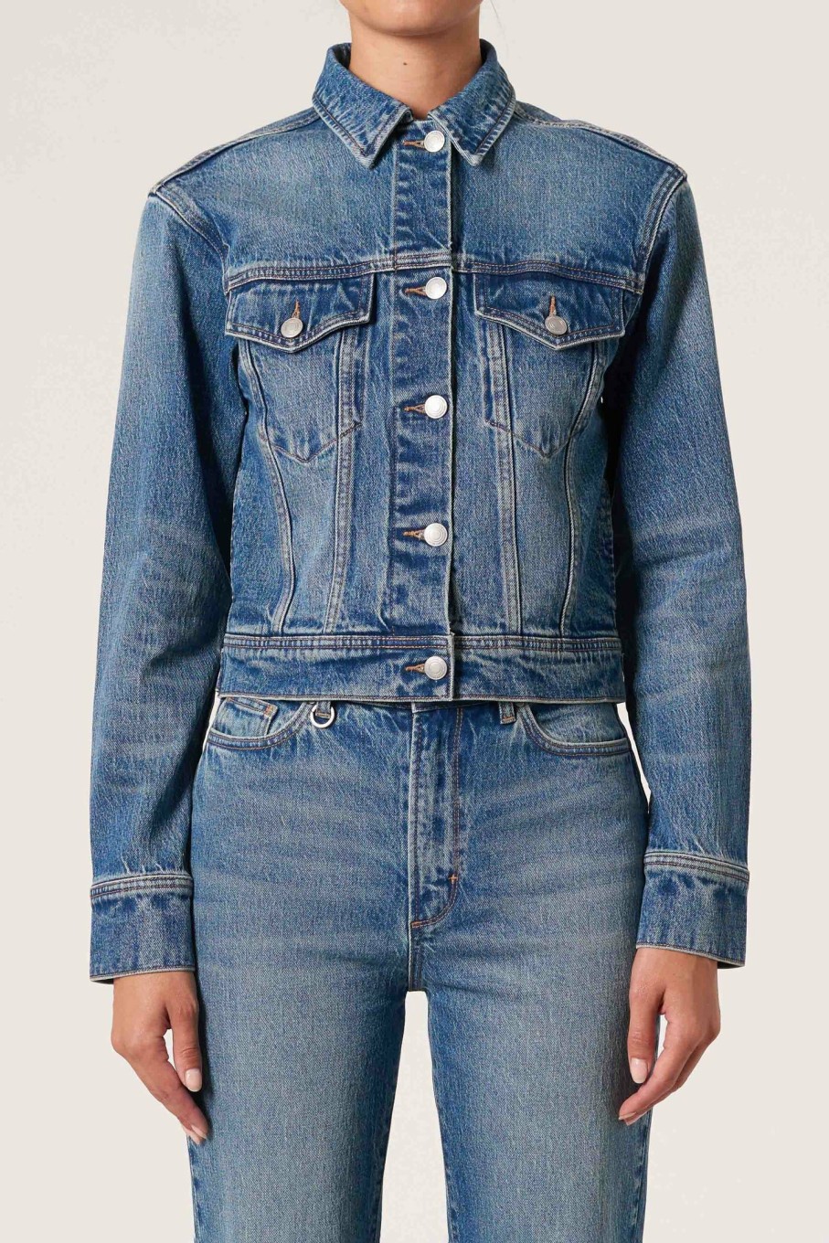 WOMENS Neuw Denim Jackets | Classic Denim Jacket - Mid Vintage Indigo