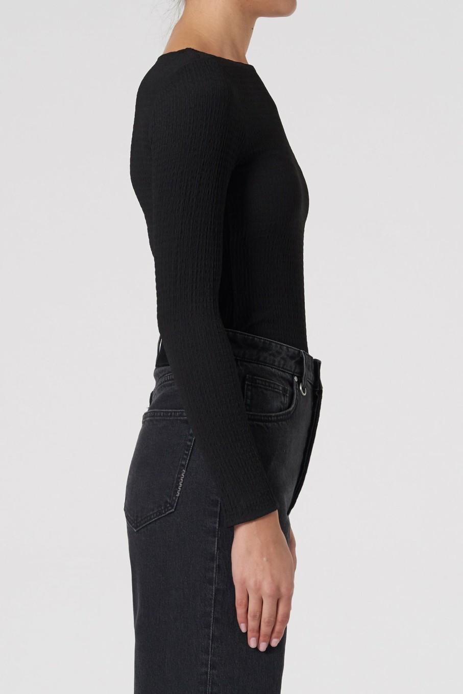 WOMENS Neuw Denim Tops & Singlets | Crinkle L/S Top - Black