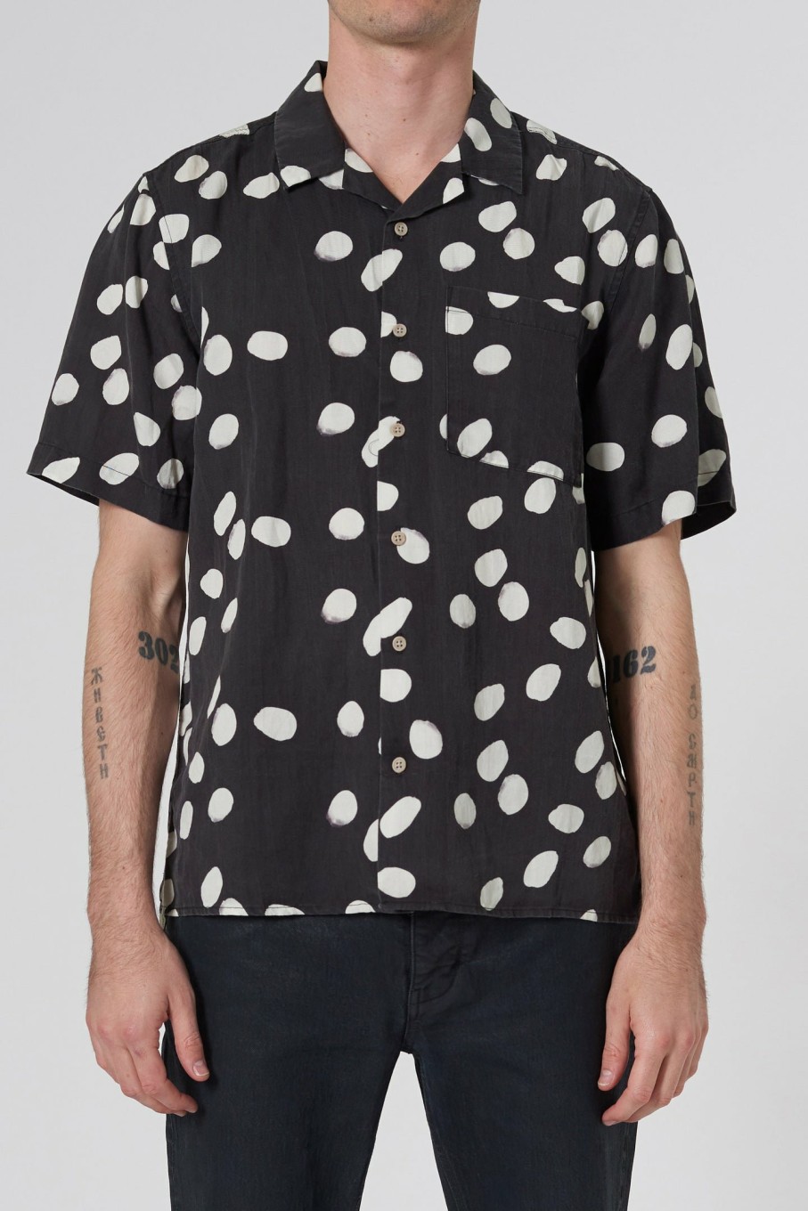 MENS Neuw Denim Shirts | Curtis Ss Dot - Black