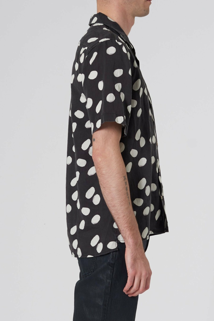 MENS Neuw Denim Shirts | Curtis Ss Dot - Black