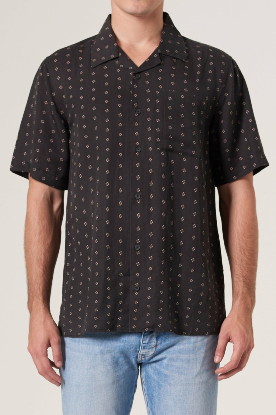 MENS Neuw Denim Shirts | Curtis Ss Foulard - Black